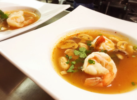 Hot and sour shrimp soup