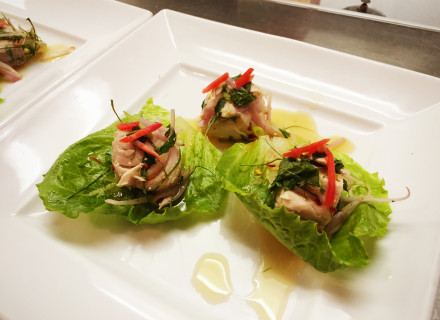 Yellowfin tuna spicy and limey salad