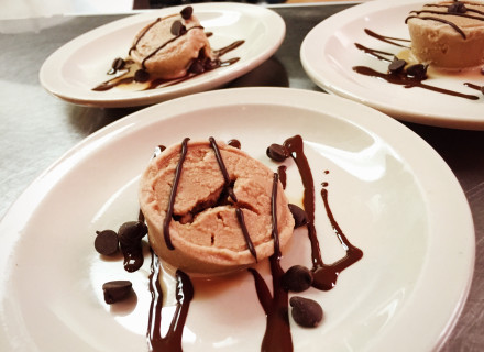In-house made chocolate ice cream